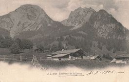 L'Étivaz (VD) Alpenpanorama Alte Ansichtskarte