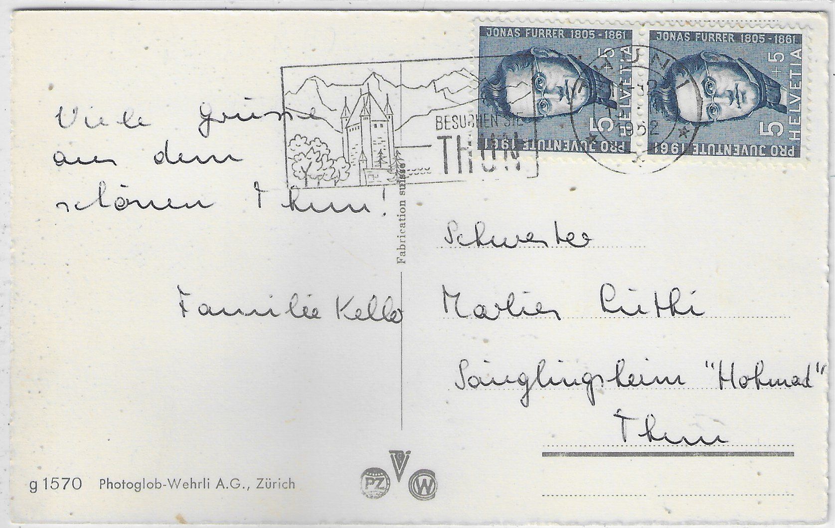 Cartoline postali: Über den Dächern von Thun – Usato da Ettingen venduto da Kartenplanet 1