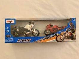 Maisto Moto 2er Pack Ducati DesertX & Kawasaki Ninja ZX-14