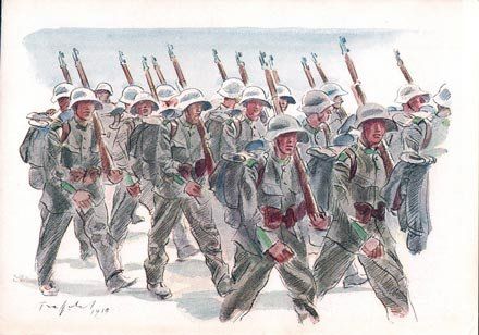 Cartoline postali: Armée Suisse, Ecole de section (56) – Usato da Grancy venduto da gedev