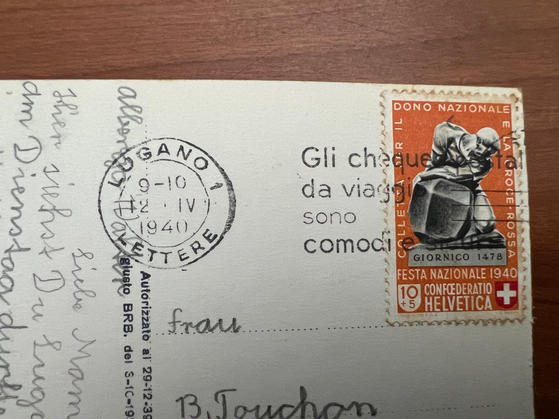 Cartoline postali: AK  1941 Lugano  (G2516) – Usato da Hinwil venduto da Sidi4 1