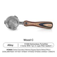 51mm Bottomless Portafilter Holzgriff  neu OVP