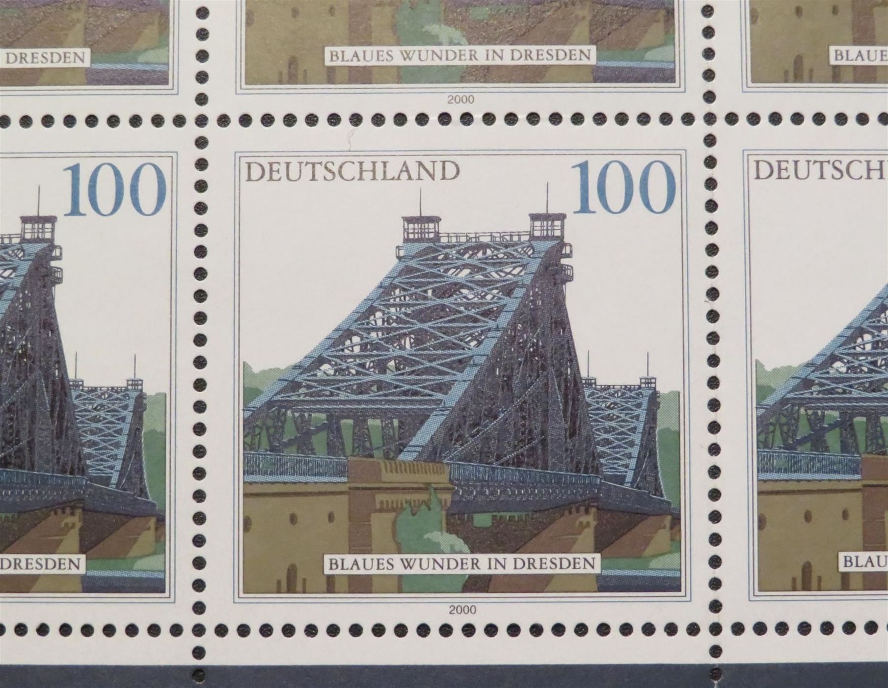 Tutti i francobolli: Briefmarken DE 2000 Kleinbogen Blaues Wunder Dresden ** – Nuovo (secondo la descrizione) da Oberriet SG venduto da Manick 2