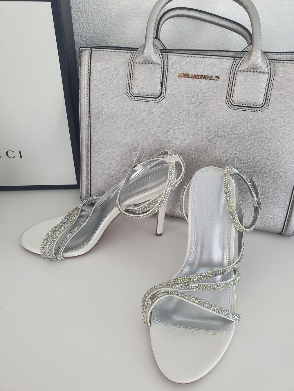 Asos Scarpe da donna: Schuhe Asos, Größe 40, silver, Satin – Nuovo e nell'imballaggio originale da Zuchwil venduto da ger_ws6t 1