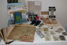 grosses Scrap-Booking Set, viele schöne verschiedene Teile