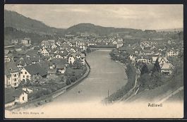 Adliswil, Totalansicht mit Fluss und Br