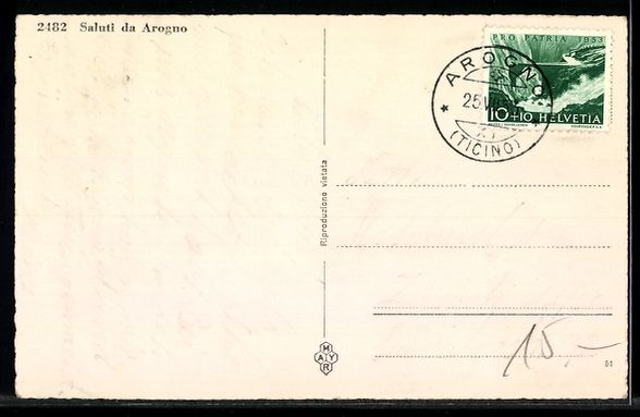 Cartoline postali: AK Arogno /Tessin, Ortsansicht – Usato da Berlin venduto da bartko-reher 1