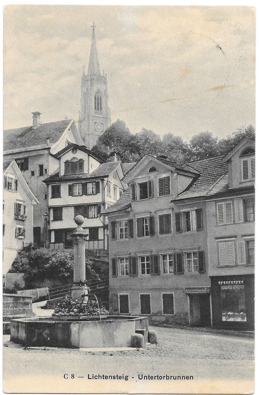Cartoline postali: Lichtensteig Untertorbrunnen – Usato da Olten venduto da clotaldi
