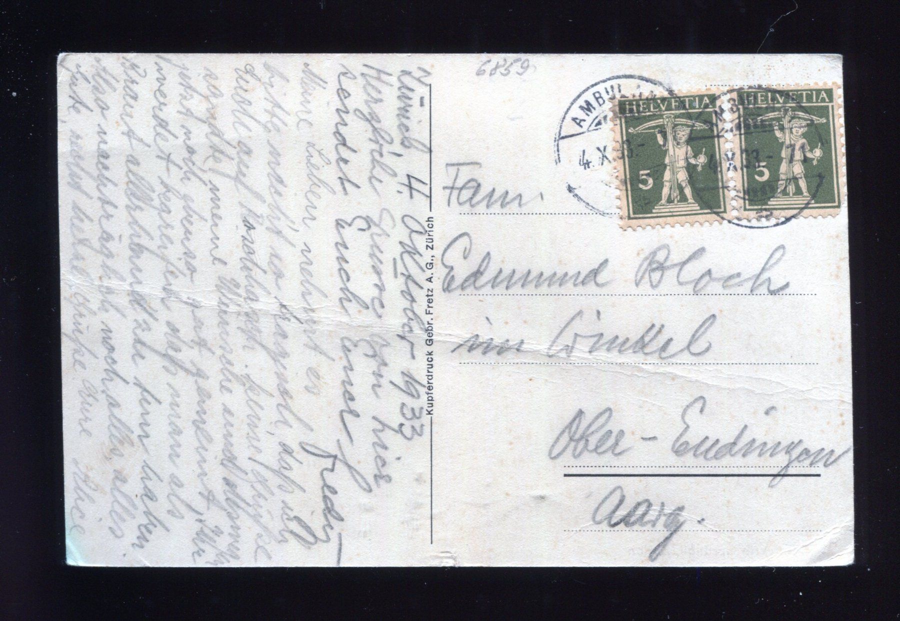 Cartoline postali: Zürich, Confiserie Sprüngli – Usato da Aarau venduto da Elmaar41 1