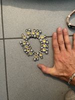 Bracciale con pietre gialle e perle, ottime condizioni