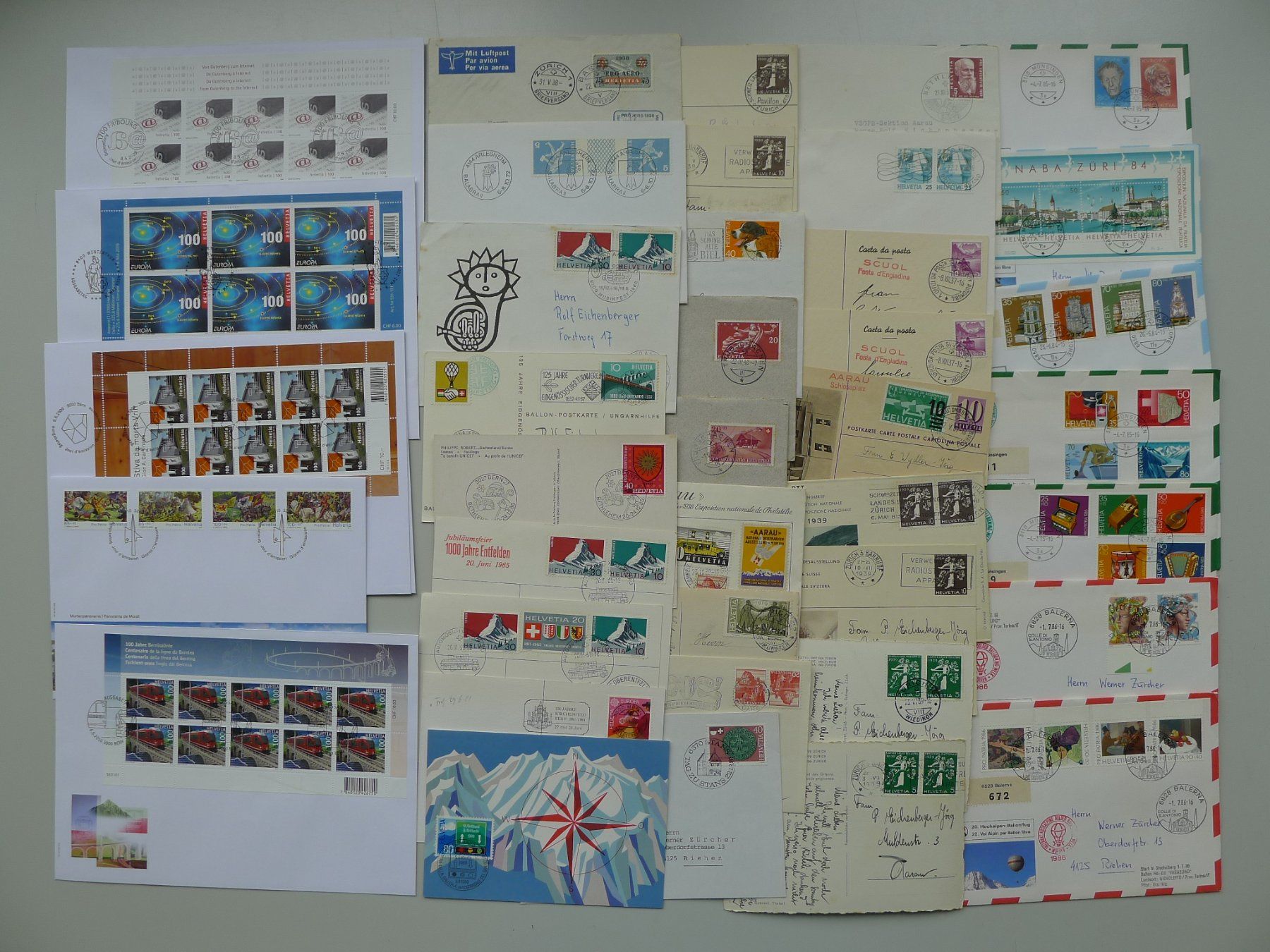 Alle Briefmarken: 1955-2015, Riesiger Sammlernachlass mit 2500 FDC & Briefen – Gebraucht aus Sursee von Luzernerraute 2