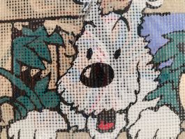 Tintin vintage macrame de couture Milou