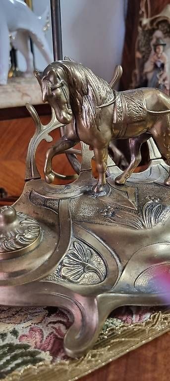 Lampade: Antikes Jugendstil Schreibset mit Lampe – Usato da Kaufdorf venduto da Nati-Nati 1