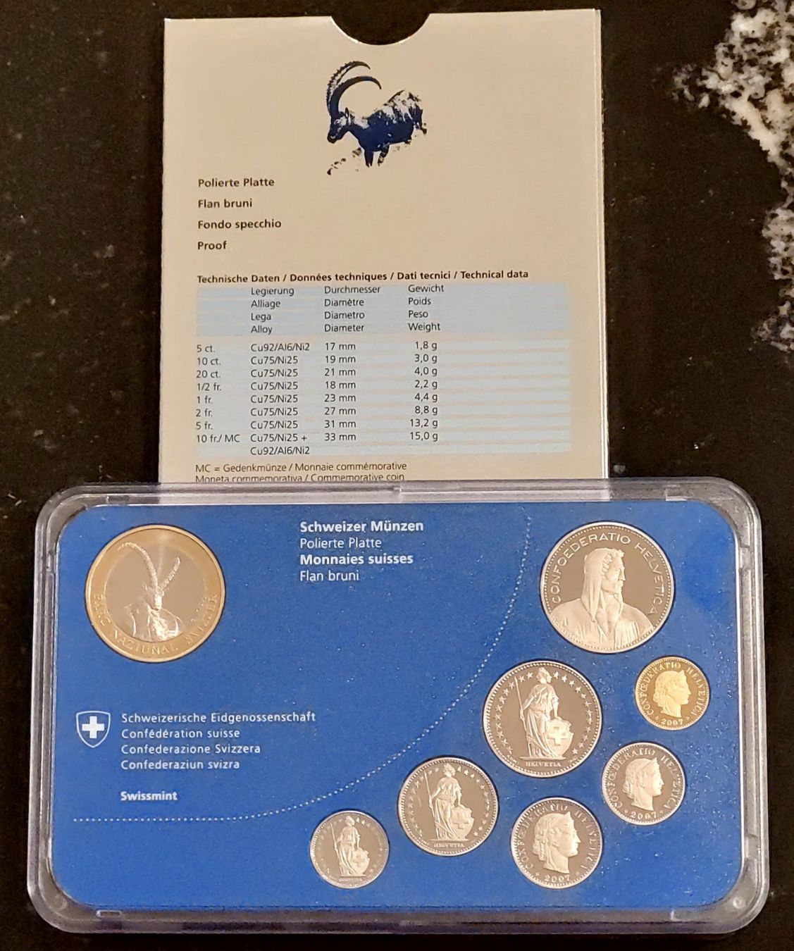 Tutti le monete: CH - Münzsatz 2007 pp – Nuovo (secondo la descrizione) da Arch venduto da moneyswiss 1