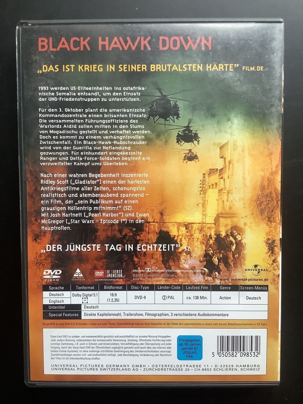 Tutti i DVDs: Film: Black Hawk Down, 2002, DVD – Usato da Basel venduto da loukash 1