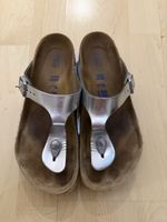 Original Birkenstock Gizeh Silber Gr. 38 – guter gebrauchter