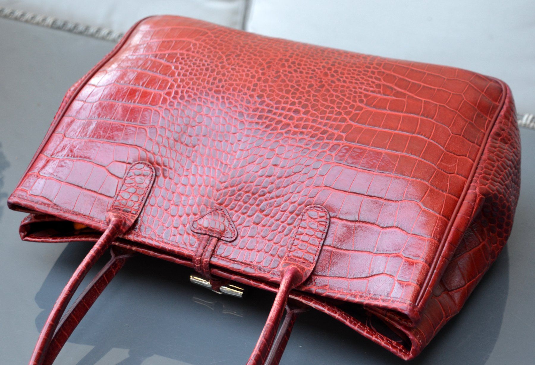 Longchamp Borse da donna: Longchamp Croco-Embossed Roseau Tasche / sac – Usato da Collonges venduto da Auganien 5