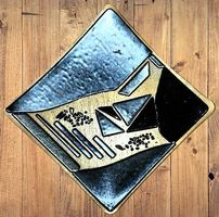 🖤🎨Glas Design Schale Handarbeit Monogramm M.A. Kunst💫