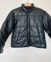 Doudoune MANGO noire effet cuir, taille 140