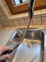 Küchenarmatur mit Auszugbrause Edelstahl gebrauchter Zustand