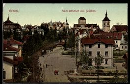 AK Arbon, Vom Bahnhof aus gesehen, 1907