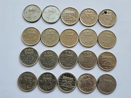 Lot 20x 25 Cent aus den Niederlanden