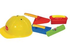 15.- Sale Set Kinder Baustelle, Helm....,Gowi, 5-teilig, neu