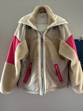 Winterjacke Teddyfleece Beige/Pink Gr. M Neu mit Etikett