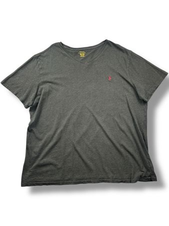 T-Shirt Ralph Lauren Gris logo brodé rouge - XXL