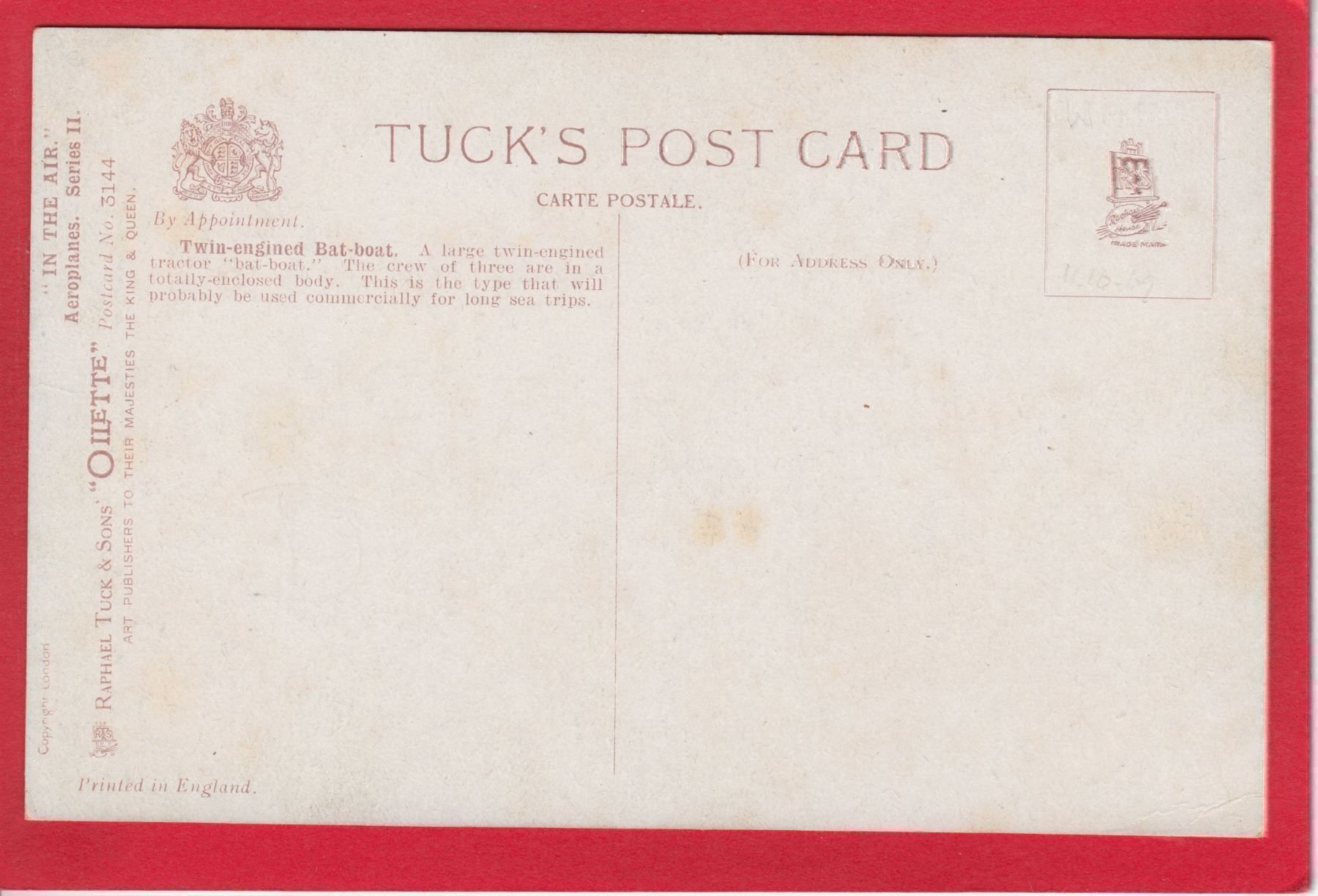 Cartoline postali: TWIN-ENGINED BAT-BOAT, DOPPELDECKER – Usato da Grüningen venduto da Kartenlaube 1