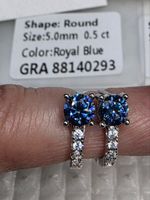 Boucles d'oreille argent avec diamants de moissanite de 1 ct
