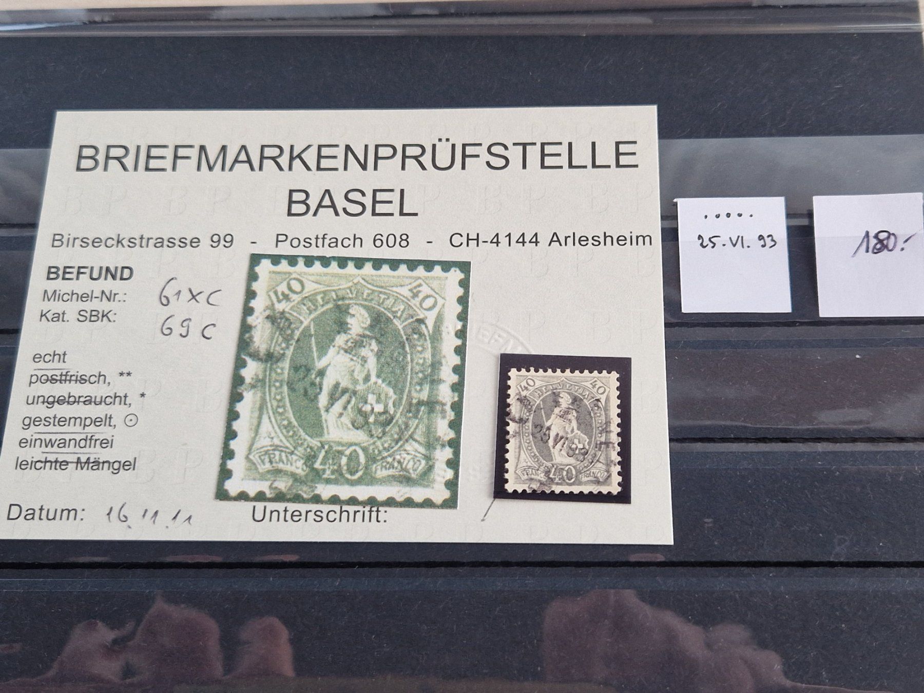 Tutti i francobolli: Stehende 69C, Befund, Einwandfrei, ab 1.- – Usato da Burgdorf venduto da Glossy01