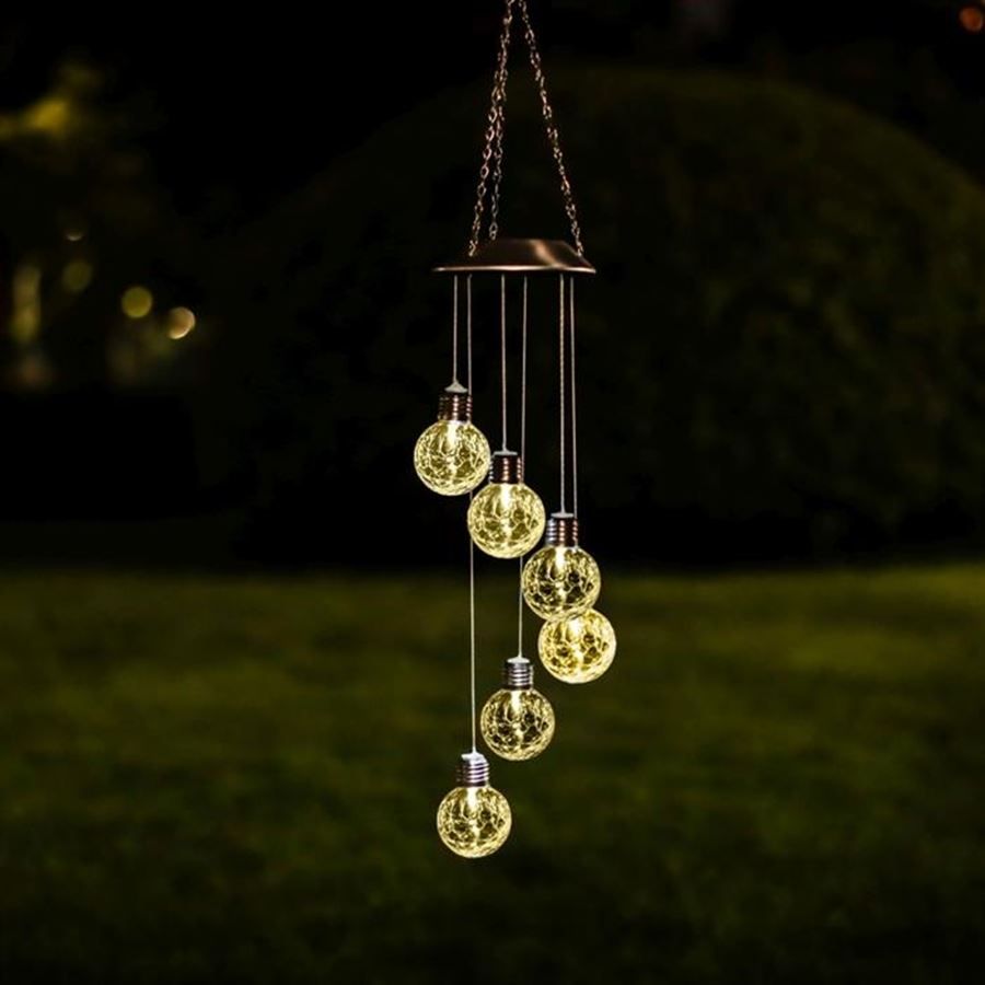 Sonstige Dekorationen & Accessoires: Windspiel mit LED Solar Kugeln weiss – Neu und originalverpackt aus Wettingen von Swala 2