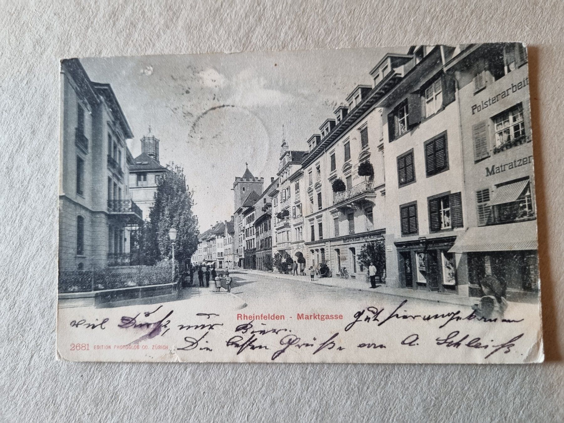 Cartoline postali: Rheinfelden Dortfstrasse  Marktgasse belebt 1903 – Usato da Trachslau venduto da post35