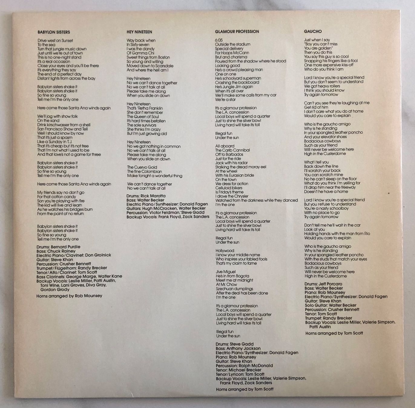 Dischi in vinile: STEELY DAN - GAUCHO – Usato da Poliez-Pittet venduto da Newtown-Records 2
