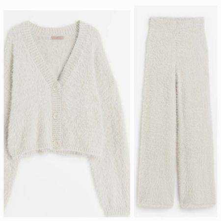 H&M Kuscheliger Strick Cardigan & Hose Gr. L flauschig