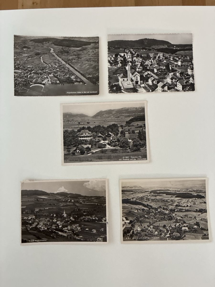 Cartoline postali: 10 Ansichtskarten Schweiz diverse Flugaufnahmen Kt. Bern 2 – Usato da Oftringen venduto da Cla.vD.74 3