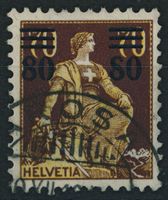1915 - Helvetia mit Schwert - Abart - gestempelt