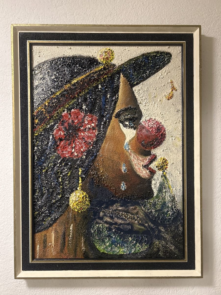 Gemälde: Ölgemälde "Trauriger Clown" - Einzigartig von Freddy Gerber – Gebraucht aus Glarus von KunstWerkEr-LS87