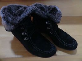 Winterstiefel gefüttert, schwarz, Grösse 41