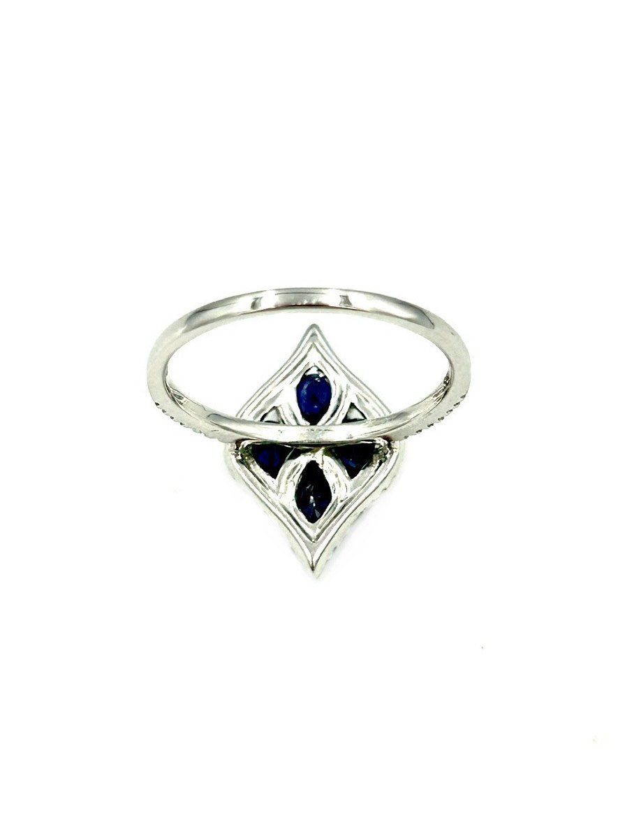 Anelli: Bague Or blanc 14K Saphir et diamants – Usato da Renens VD venduto da rom_v9jv 4