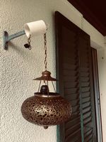 antike Messing Lampe, Athen, elektrfiziert