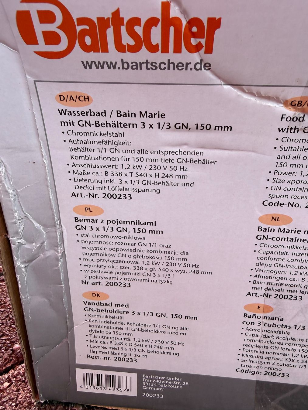 Allestimento di negozi e stand fieristici: Bartscher Bain Marie 3 GN Behälter 1/3 – Usato da Münchwilen TG venduto da DieVierVilas 5