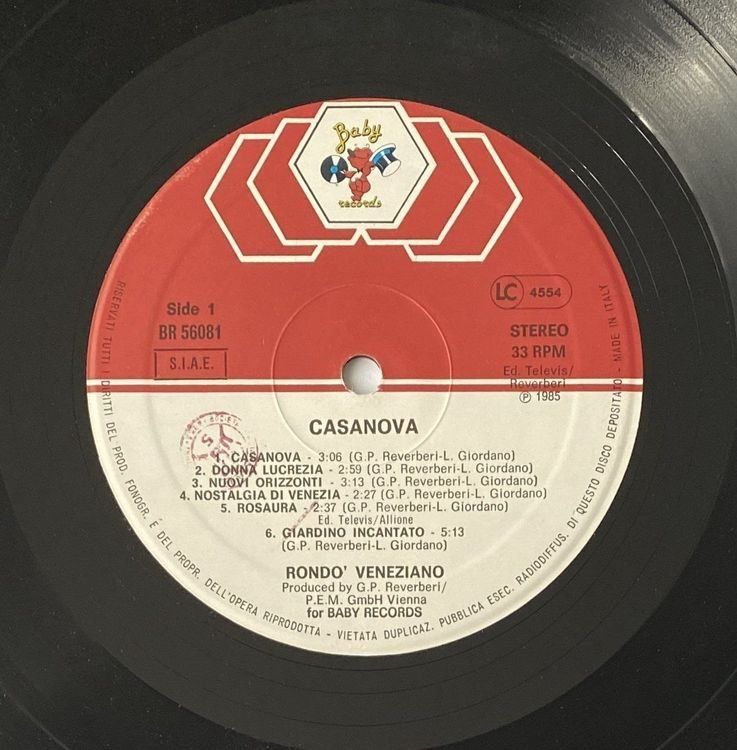Schallplatten: Rondo' Veneziano, Casanova – Gebraucht aus Flums von Empe1 4