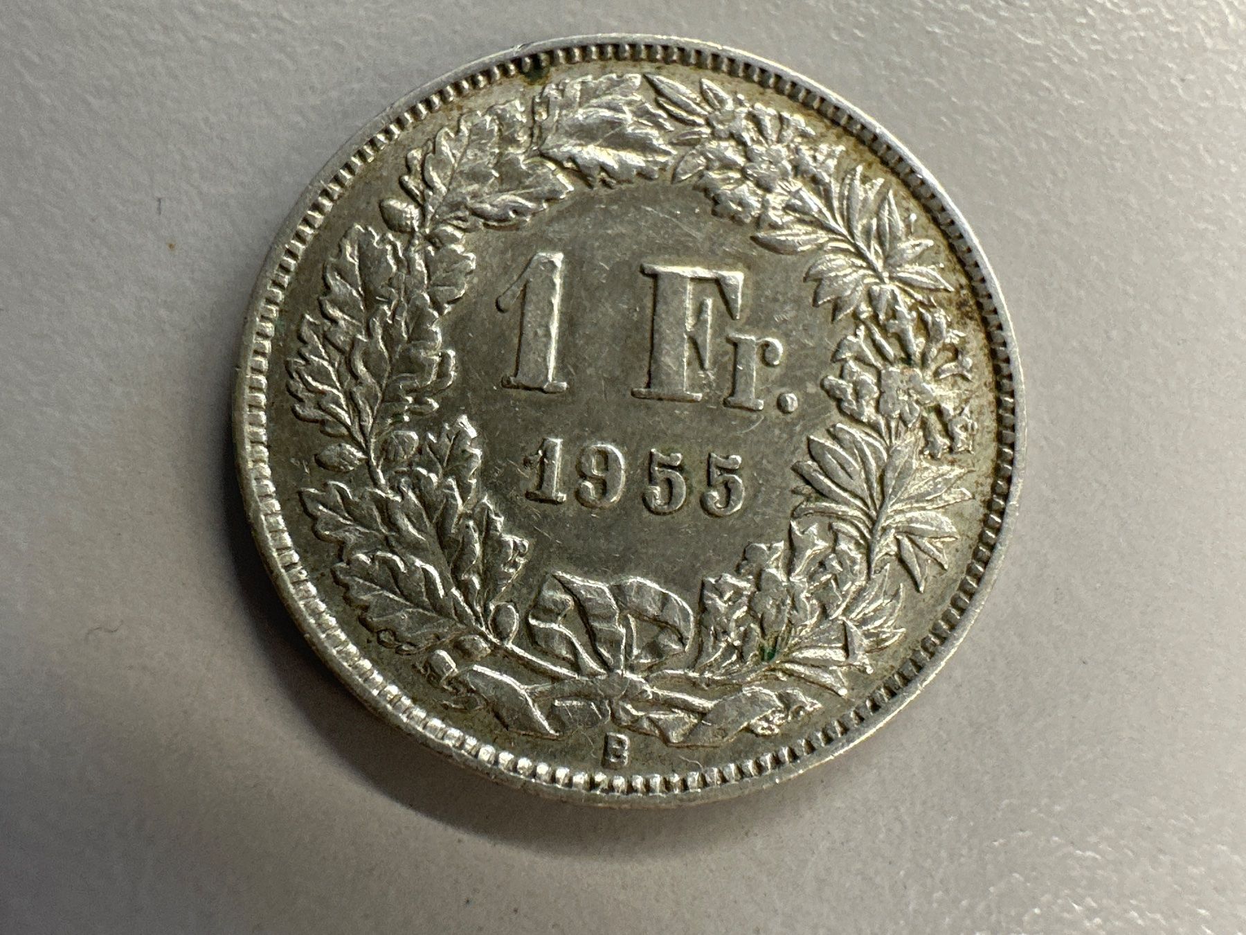 Alle Münzen: 1 Fr. Silber Schweiz 1955 ss+ – Gebraucht aus Herisau von herau