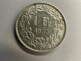 1 Fr. Silber Schweiz 1955 ss+