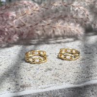 Filigrane 925 Silber vergoldete Creolen in Flecht-Optik