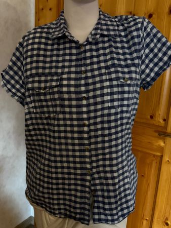 Chicoree Bluse Gr. L blau/weiss kariert Sommer Top Zustand