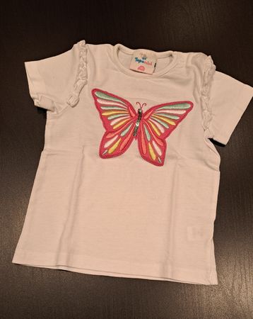 Topomini Sommer T-Shirt Mädchen Gr. 80 mit Schmetterling