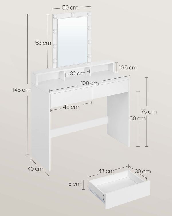 Tavoli da trucco: Schminktisch LED-Beleuchtung einstellbare Helligkeit STELLAR – Nuovo e nell'imballaggio originale da Lachen SZ venduto da MAMORU-MOEBEL 5